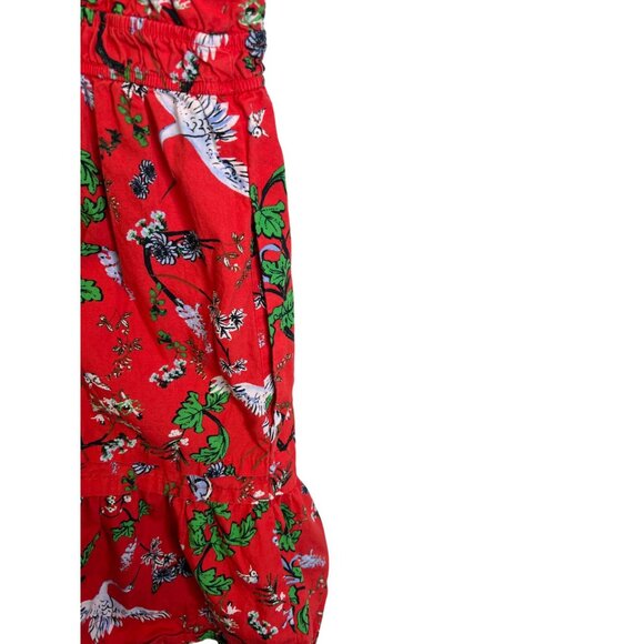 Anthropologie The Somerset Mini in Red Floral Bird Size Large Boho - Picture 5 of 5